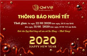 Quê Việt thông báo lịch nghỉ Tết Nguyên Đán 2020